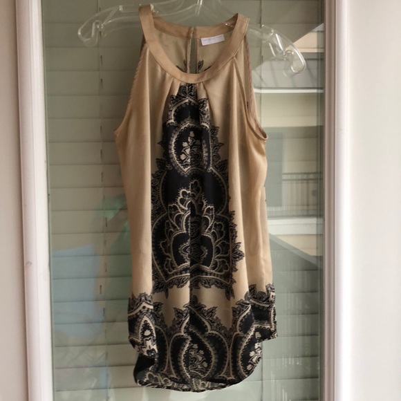 NY& Company Black & tan paisley sleeveless shirt - Picture 3 of 5